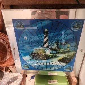Lighthouse Motion Themed Glass Wall Art